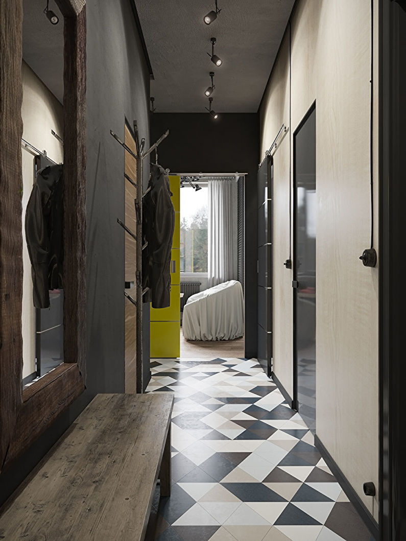 Design of a small hallway in Khrushchev - Wall decoration