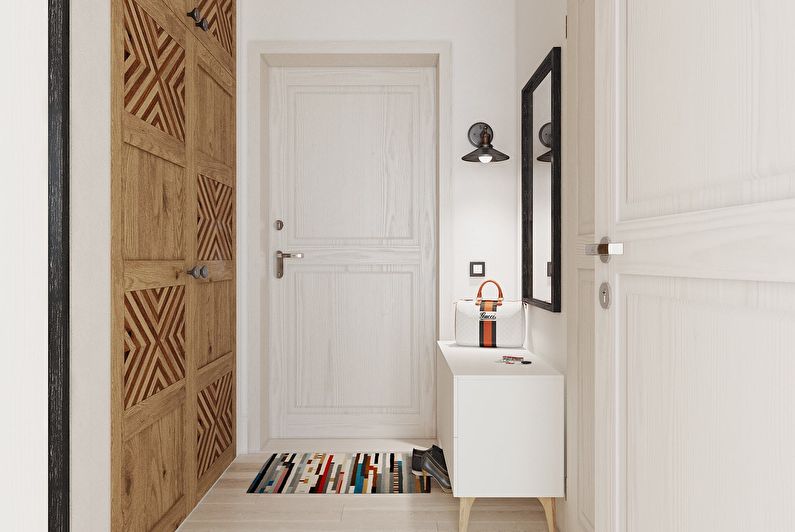 Interior design of the hall in Khrushchev - photo