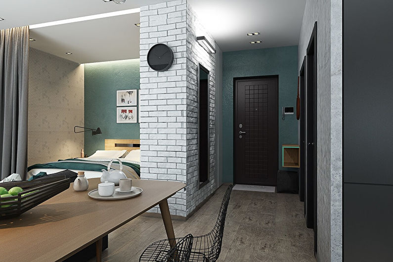 Interior design of the hall in Khrushchev - photo