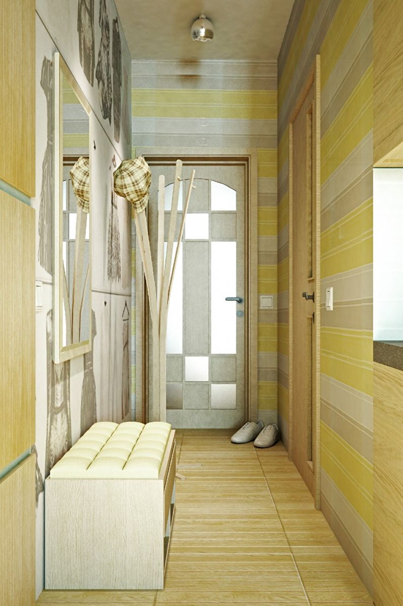 Interior design of the hall in Khrushchev - photo