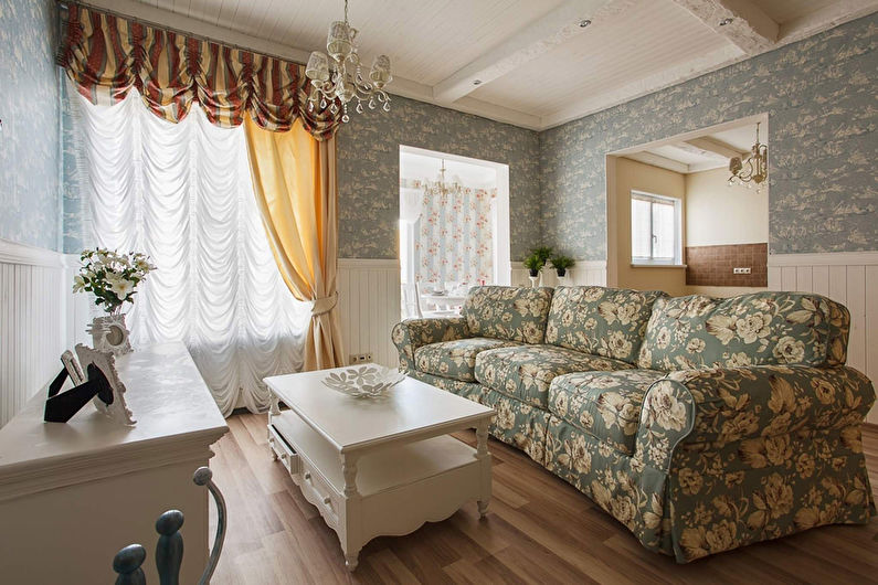 Provence style living room curtains