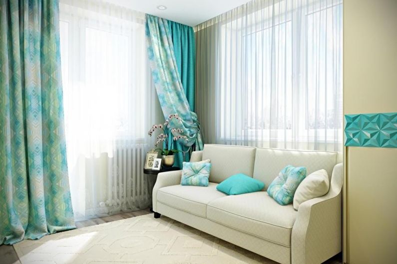 Curtains for a small living room - Avoid large drawings