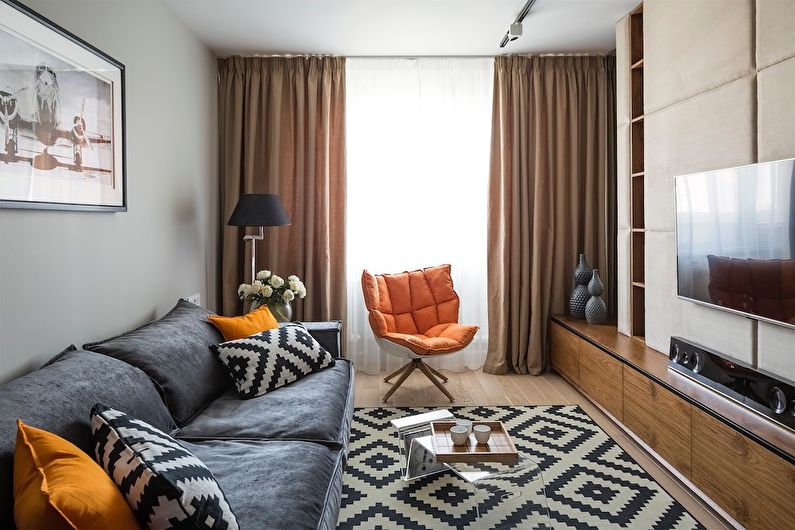 Curtains for a small living room - Holistic picture