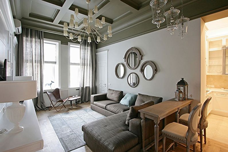 Curtains for a drawing room (hall) - photo
