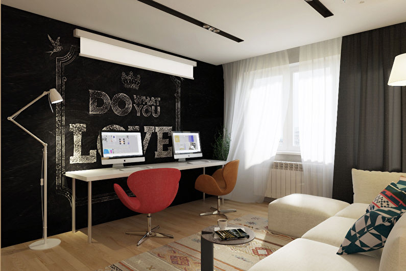 Wooden aesthetics in Moscow - Zoning of a studio apartment