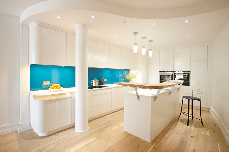 Plasterboard ceiling design in the kitchen - photo