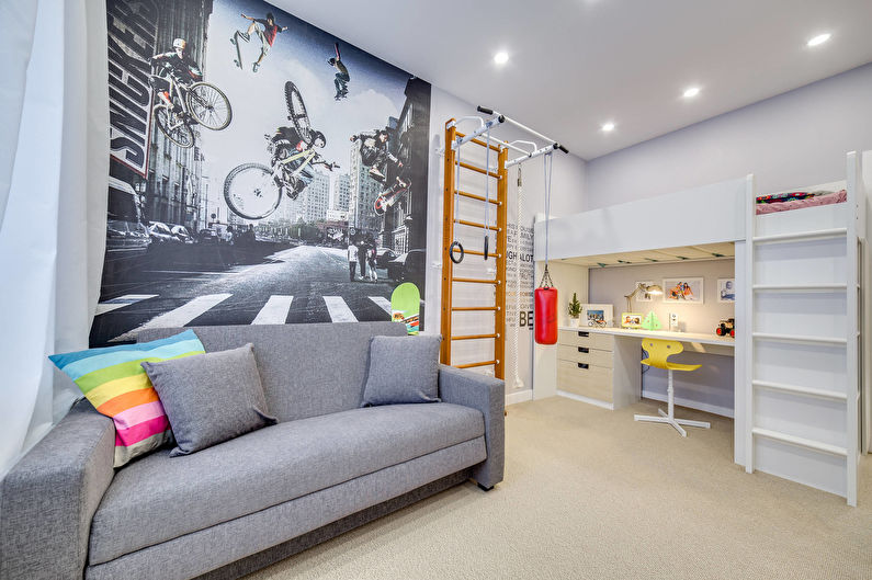 Wallpaper for a children's room in a modern style