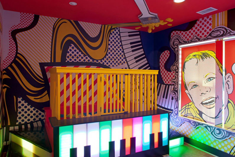 Wallpaper for kids room in pop art style.