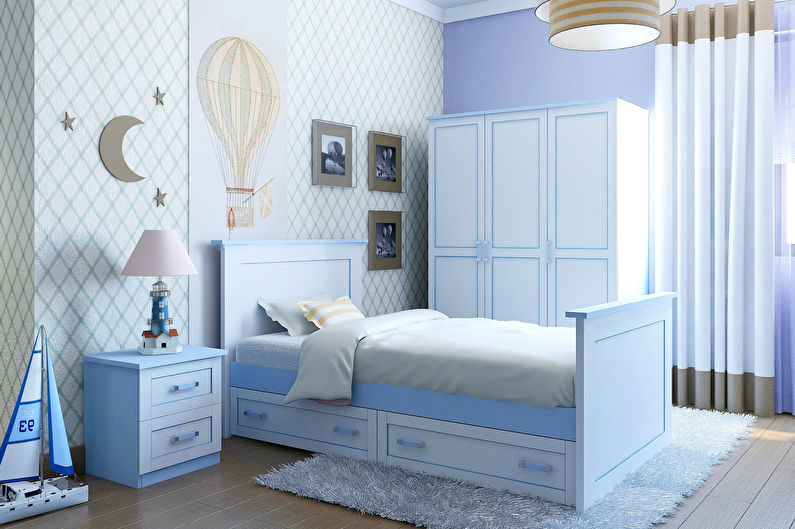 Blue wallpaper for kids room