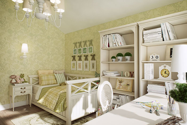 Green wallpaper for kids room