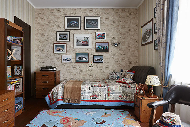 Wallpaper for a children's room in the English style - photo