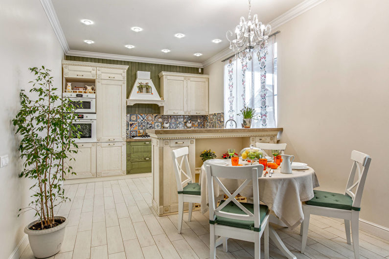 Kitchen design in provence style