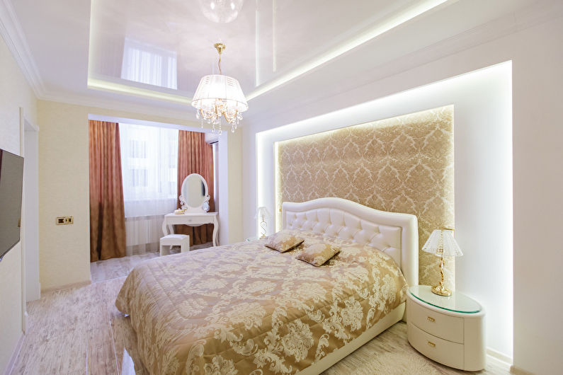 Stretch ceiling in the bedroom - Neutral gamma