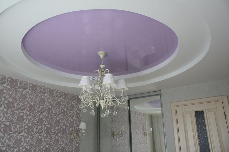 Stretch ceiling in the bedroom - Pastel shades