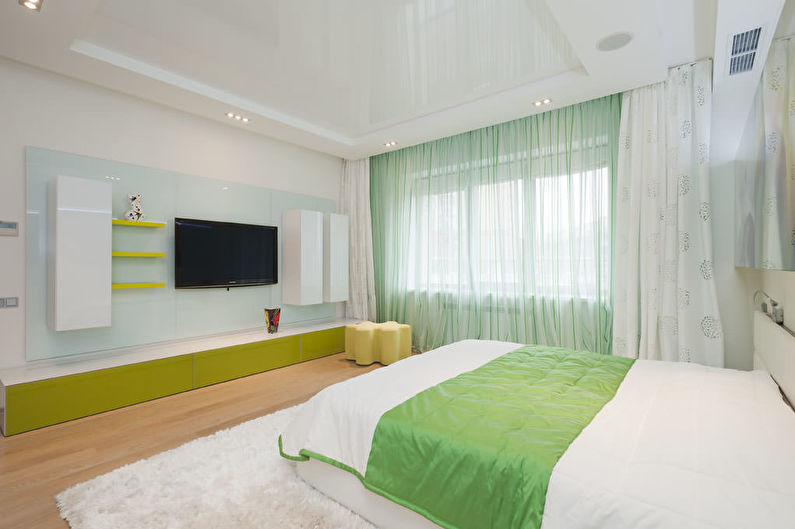 Stretch ceiling for a small bedroom