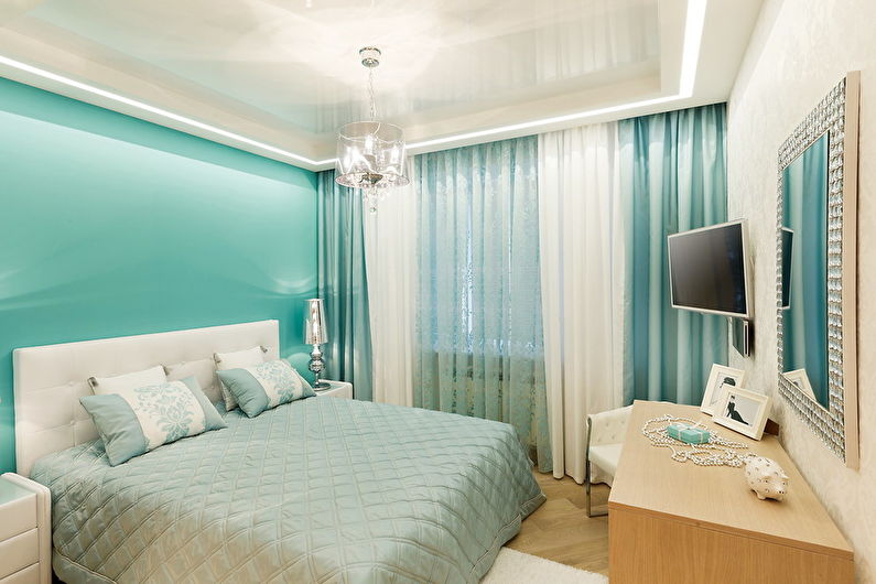 Stretch ceiling for a small bedroom