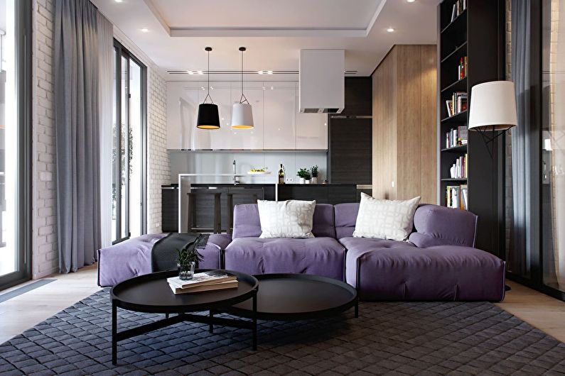 Design of a kitchen combined with a living room (85 photos)
