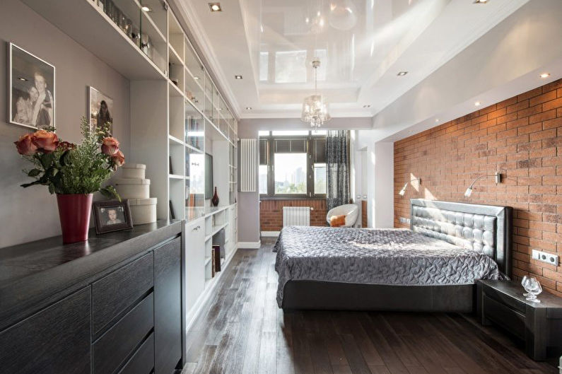 Stretch ceiling in the bedroom (65 photos)