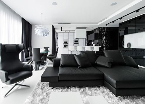Black and white color in the interior (90 photos)