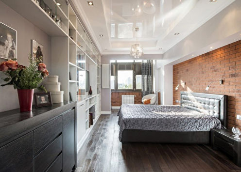 Stretch ceiling in the bedroom (65 photos)