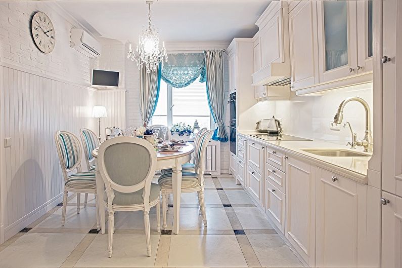 Weiße Küche 15 qm - Innenarchitektur