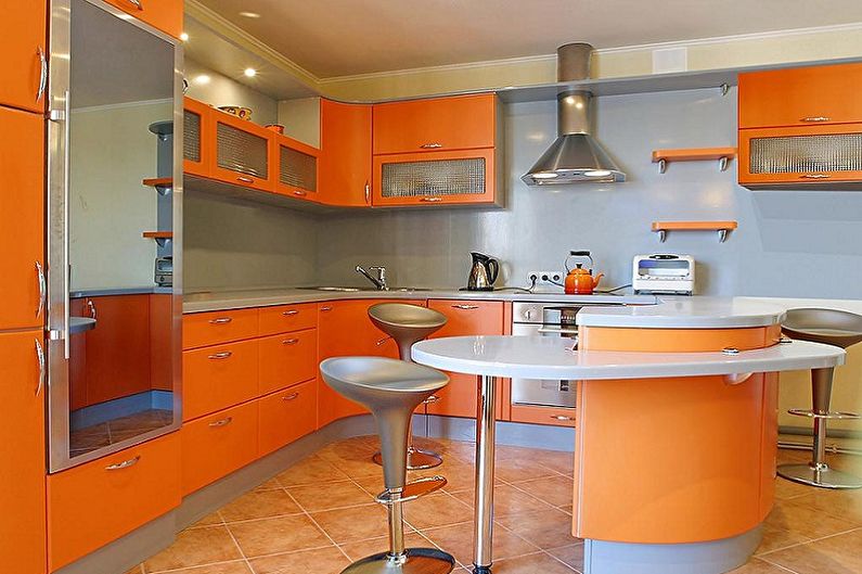 Orange Küche 15 qm - Innenarchitektur