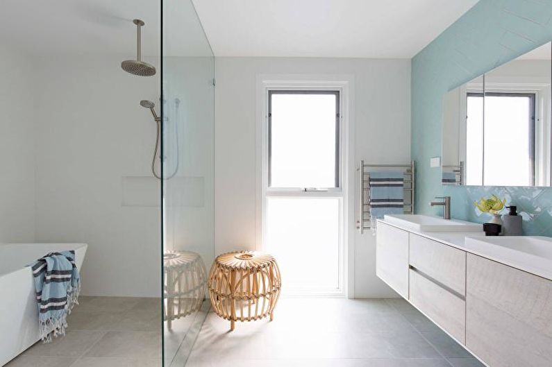 Bathroom with a marine-style shower