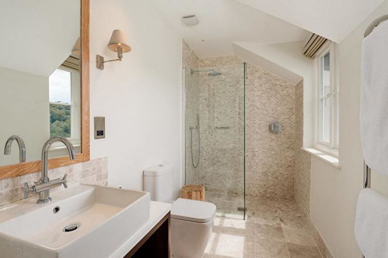 Decorating the bathroom with shower - Mosaic tiles