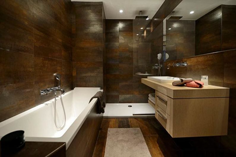 Decorating the bathroom with shower - Porcelain stoneware