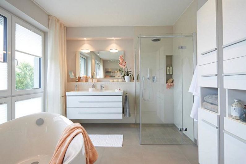 Bathroom with shower - interior design photo