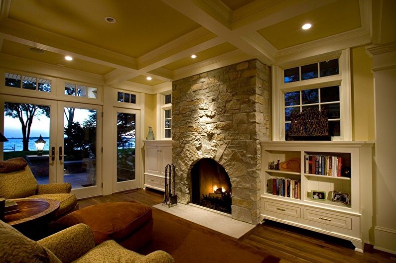 Fireplace in the interior - Proper lighting