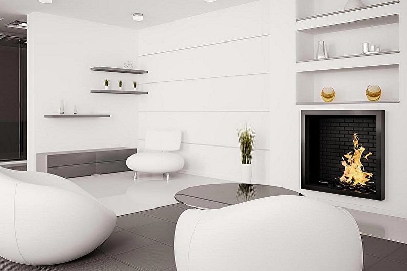 Fireplace in the interior - photo