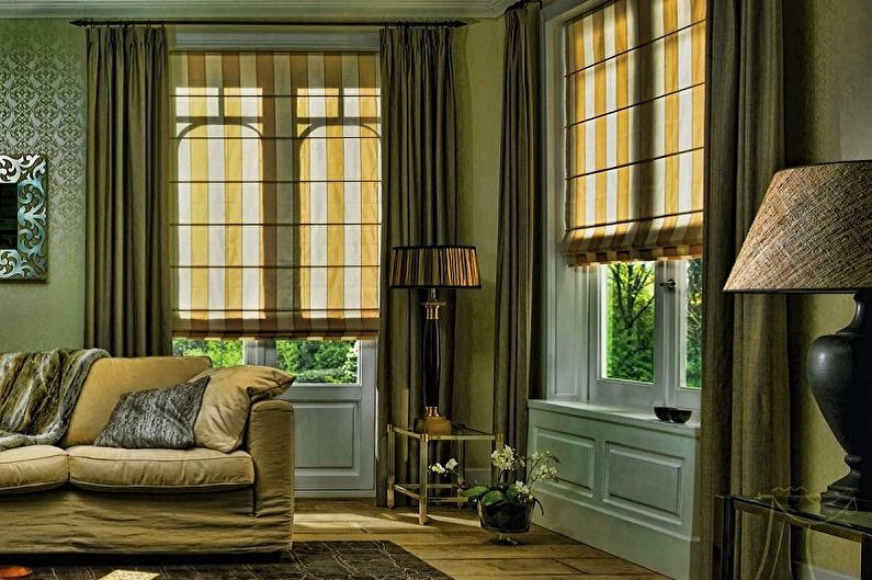 Roman curtains in the interior - Types and features