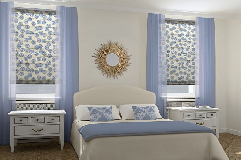 Roman curtains in the bedroom