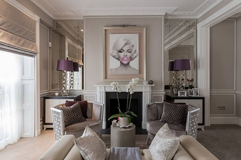Roman curtains and art deco style