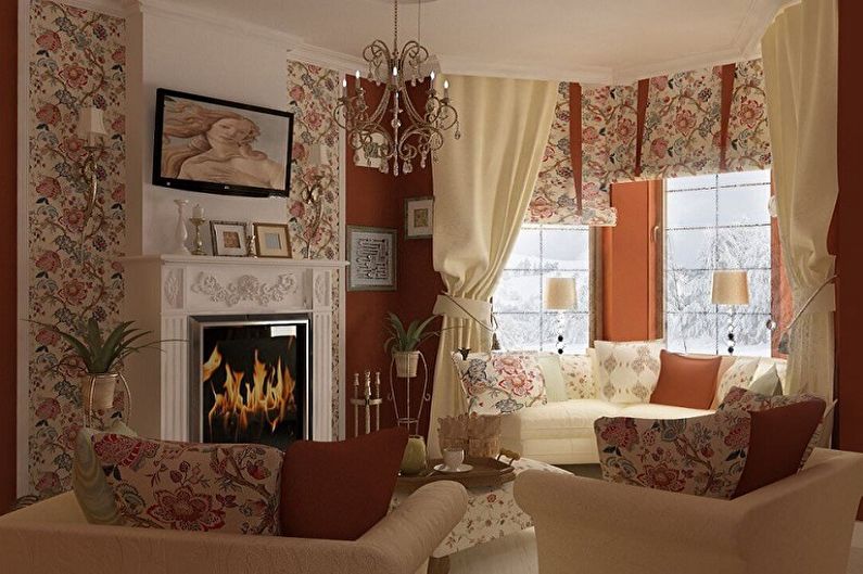 Roman curtains and country style