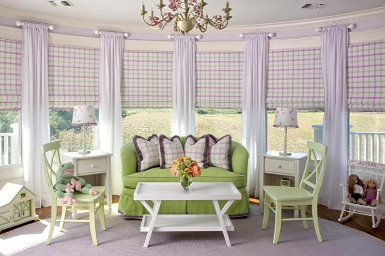 Roman curtains and country style