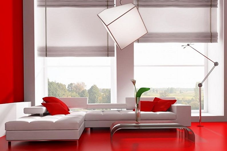 Roman curtains and hi-tech style