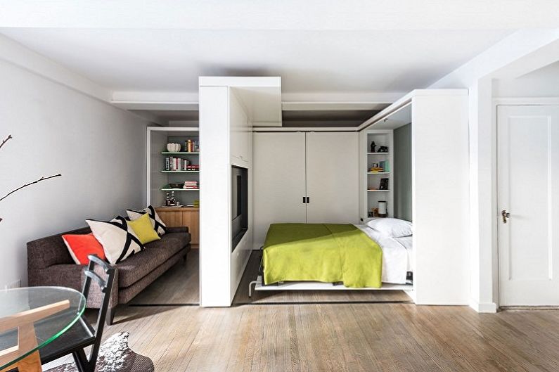 Layout of a one-room apartment - photo