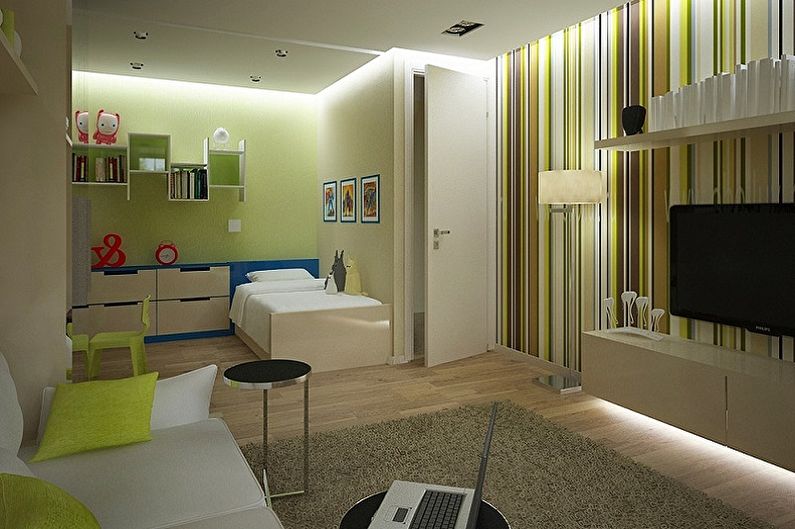 Layout of a one-room apartment - photo