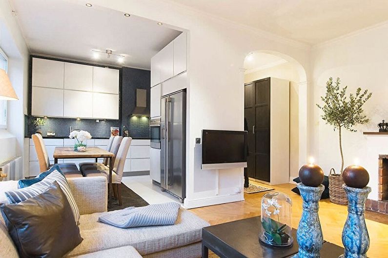 Layout of a one-room apartment - photo