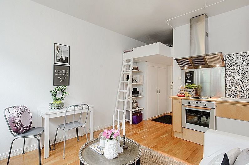 Layout of a one-room apartment - photo