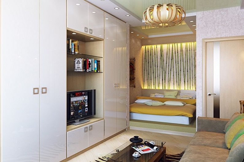 Layout of a one-room apartment - photo