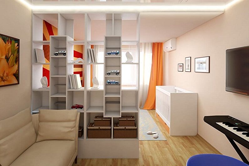 Layout of a one-room apartment - photo