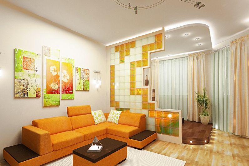 Layout of a one-room apartment - photo