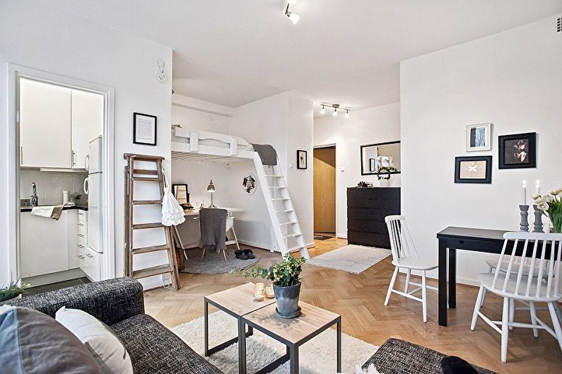 Layout of a one-room apartment - photo