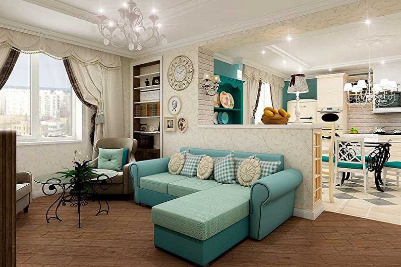 Layout of a one-room apartment - photo