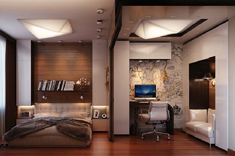Layout of a one-room apartment - photo