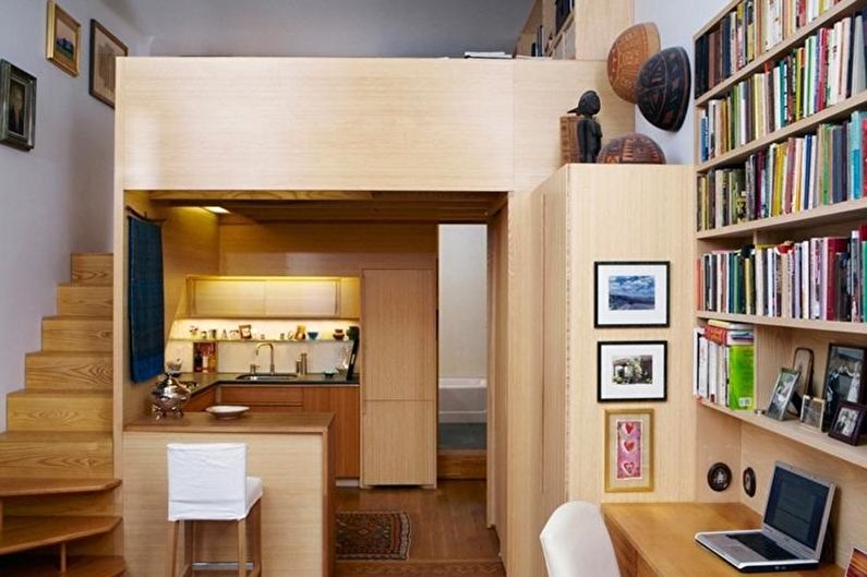 Layout of a one-room apartment - photo
