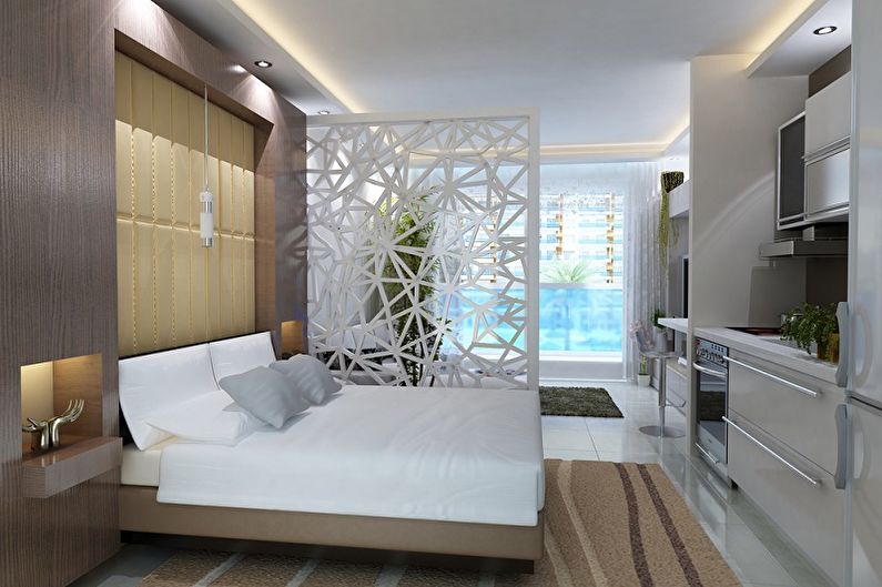 Layout of a one-room apartment - photo